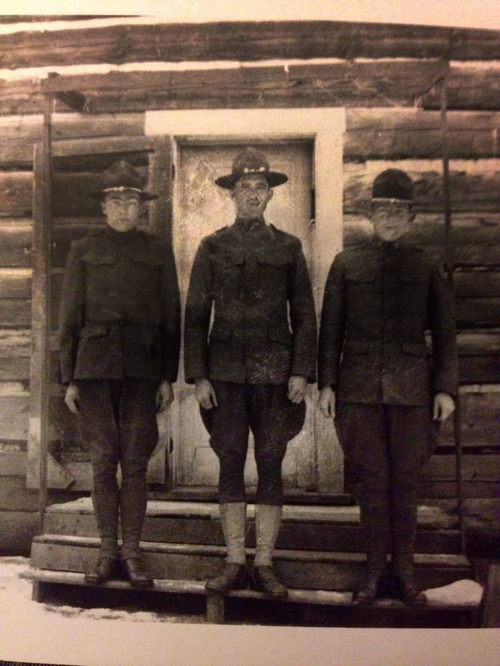 Charles H. Gleason – WWI (Center), son of William H. and Louisa (Dunning) Gleason. Photo restored by Alan Judge